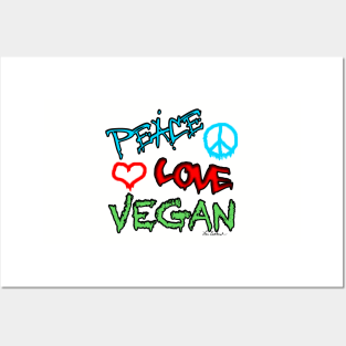 Peace Love Vegan Posters and Art